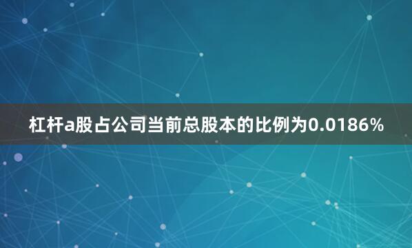 杠杆a股占公司当前总股本的比例为0.0186%