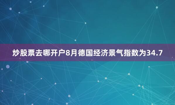 炒股票去哪开户8月德国经济景气指数为34.7